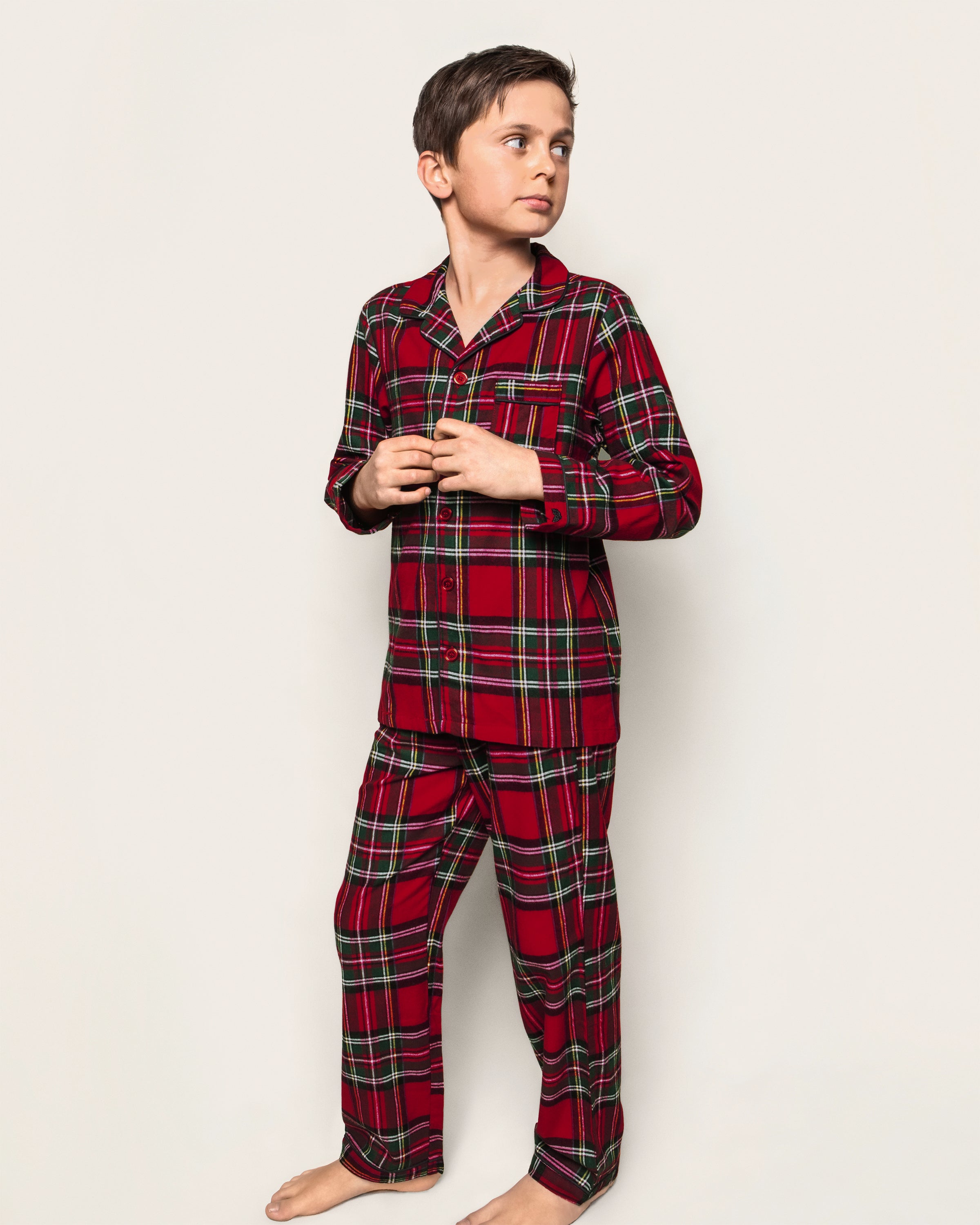 Kid's Brushed Twill Pajama Set in Imperial Tartan