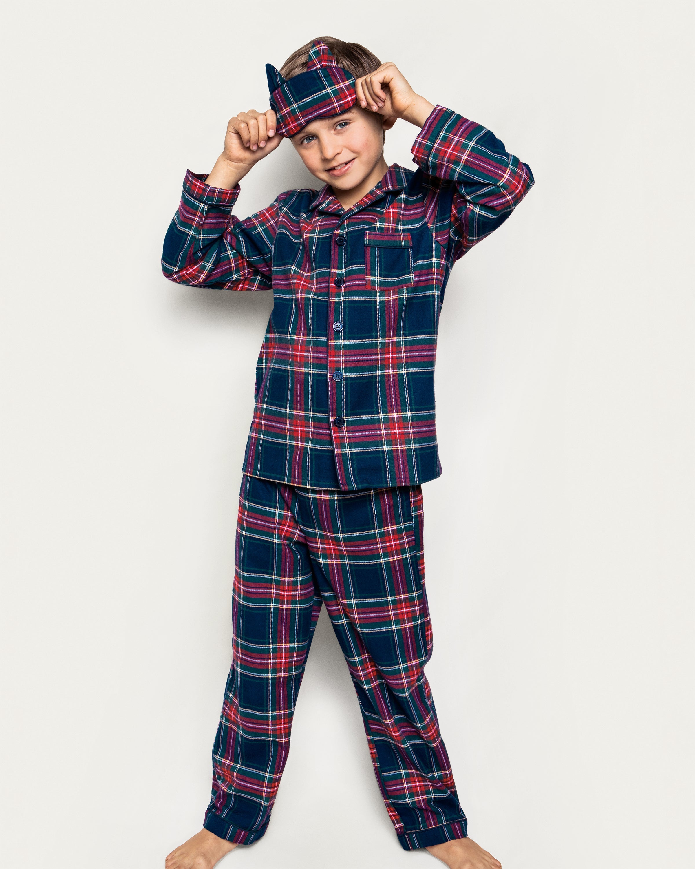 Kid's Brushed Twill Pajama Set in Windsor Tartan