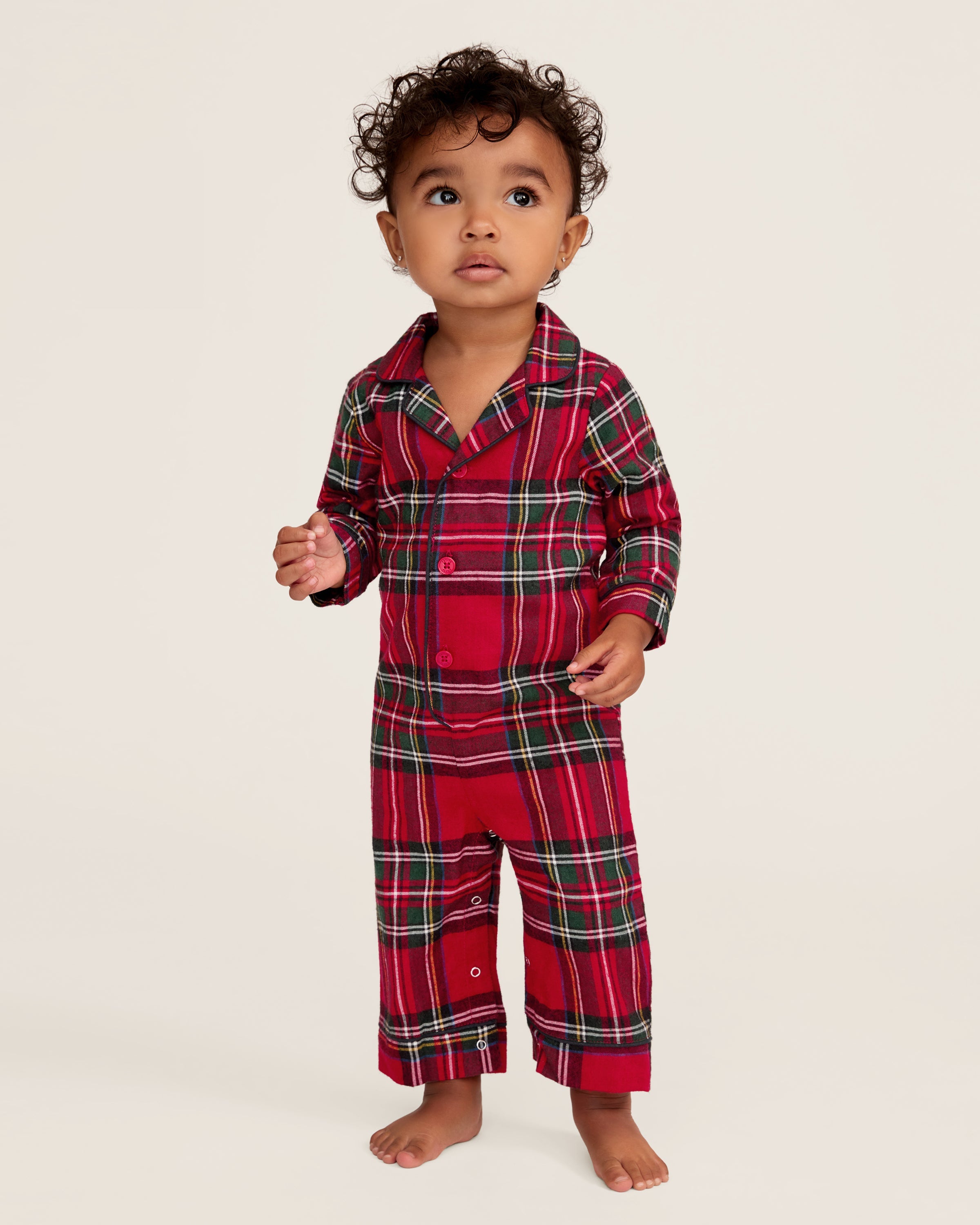 Baby's Brushed Twill Classic Romper in Imperial Tartan