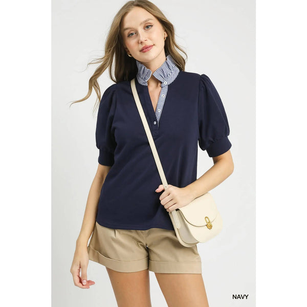 Jane High Ruffled Neck Top