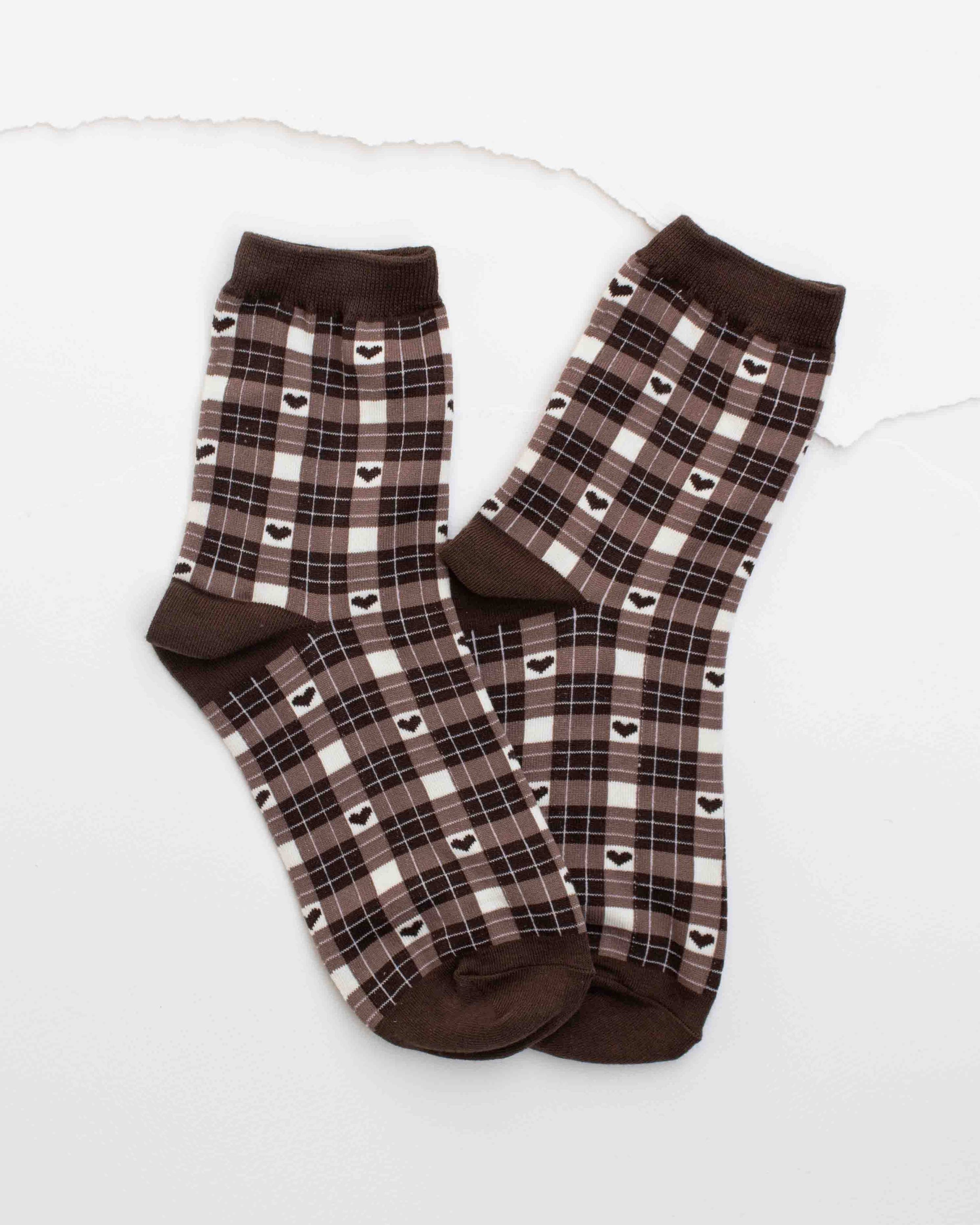 Plaid Heart Socks