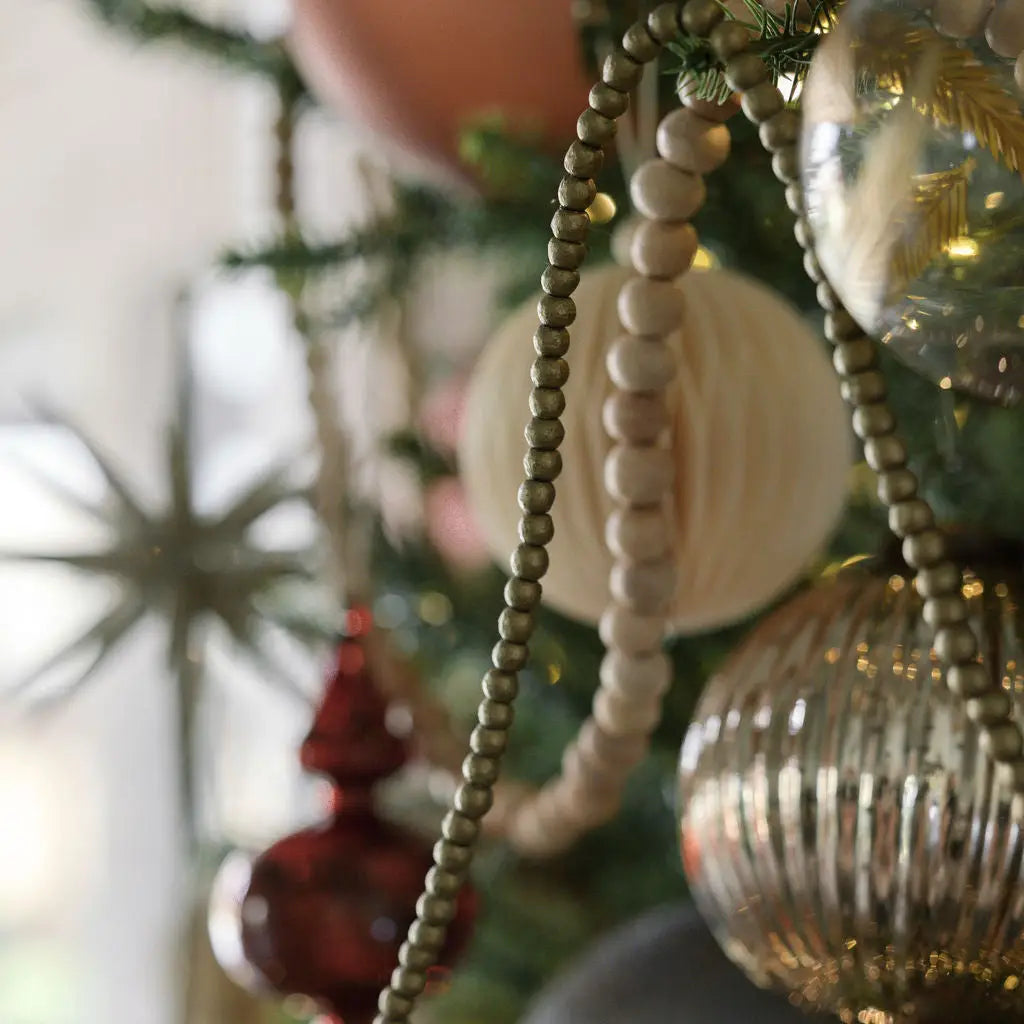 4" Mercury Ribbed Glass Antique Gold Ornament