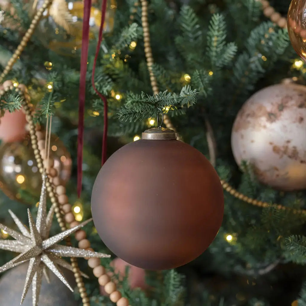 3" Frosted Cinnamon Glass Ornament