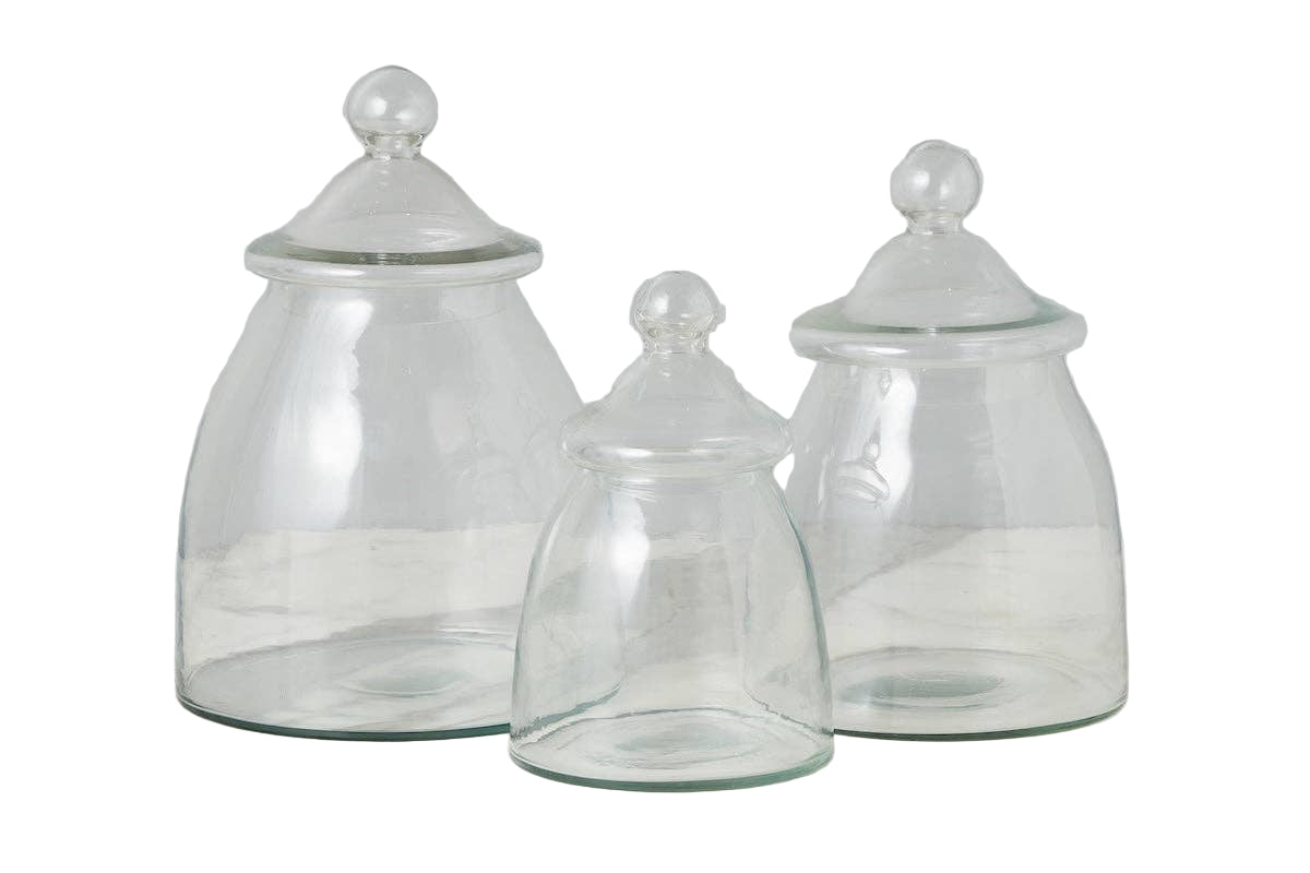 Vintage Glass Bon Bon Jar with Lid Set