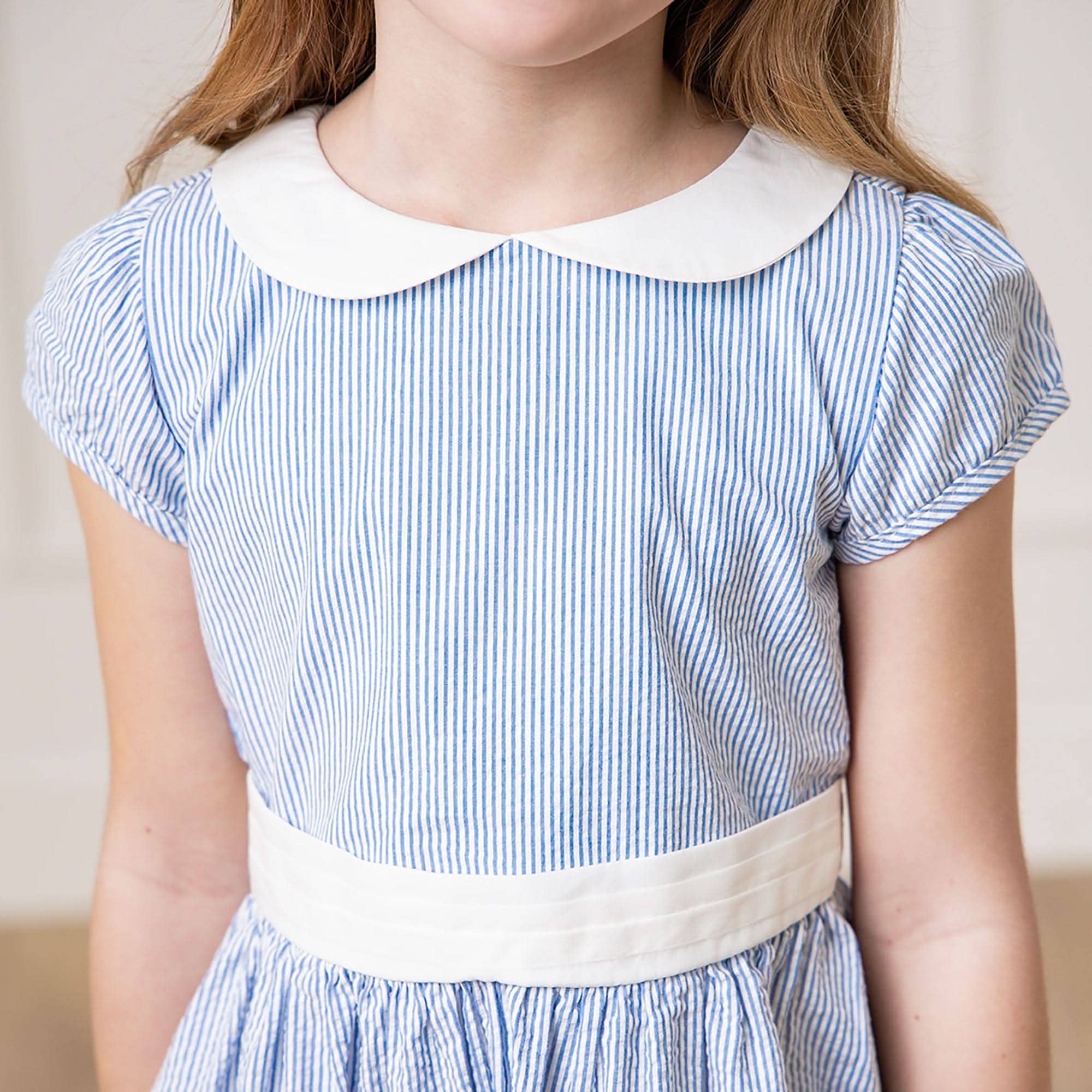 Seersucker Peter Pan Collar Dress