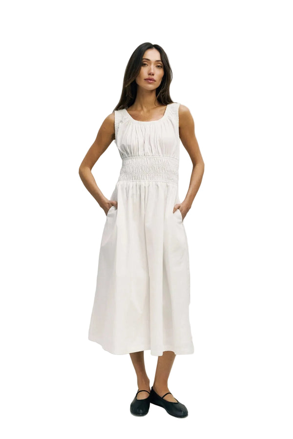 The Daniela Dress | Shirred Midi Dress