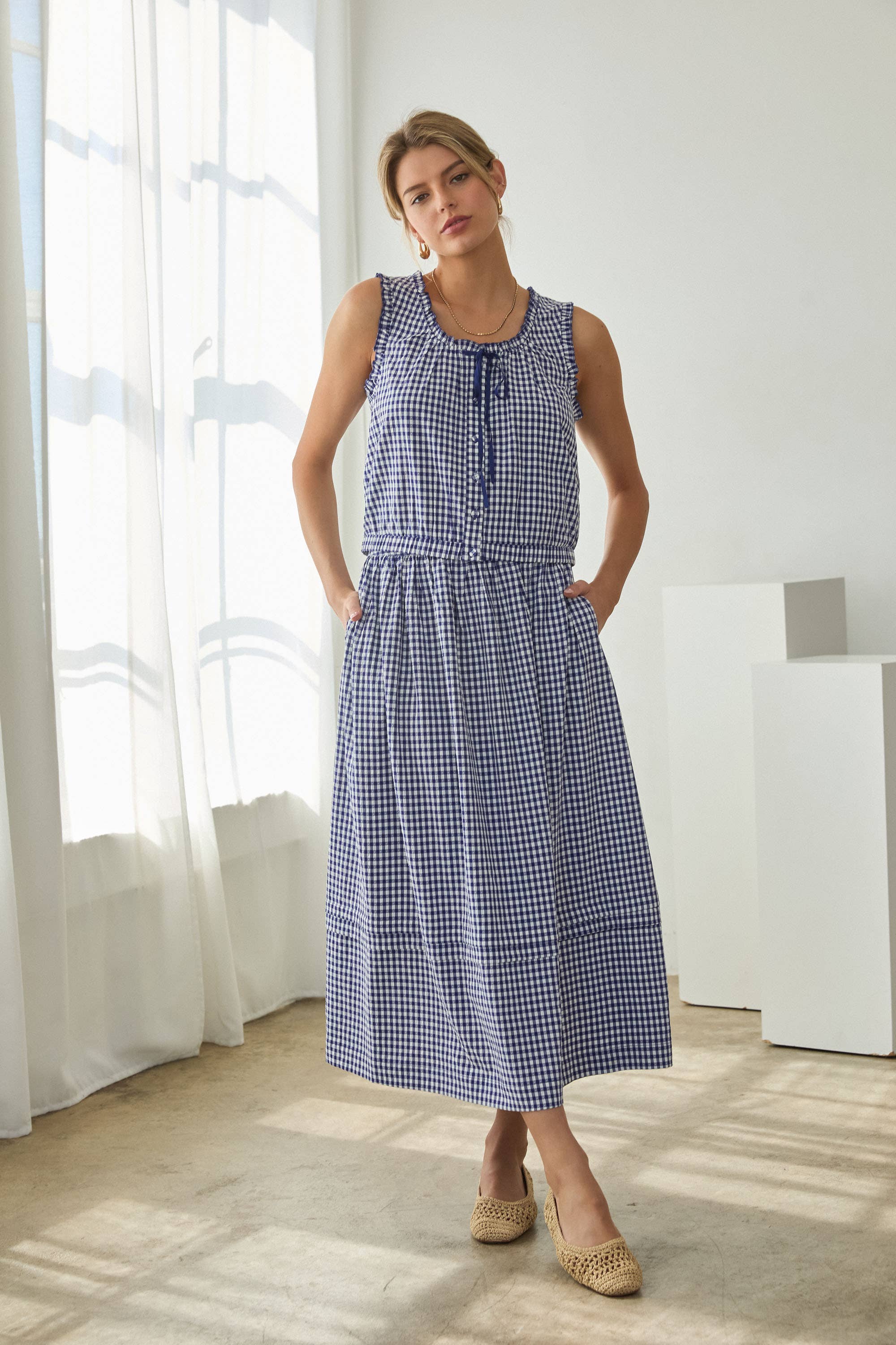 Gingham Sleeveless Top