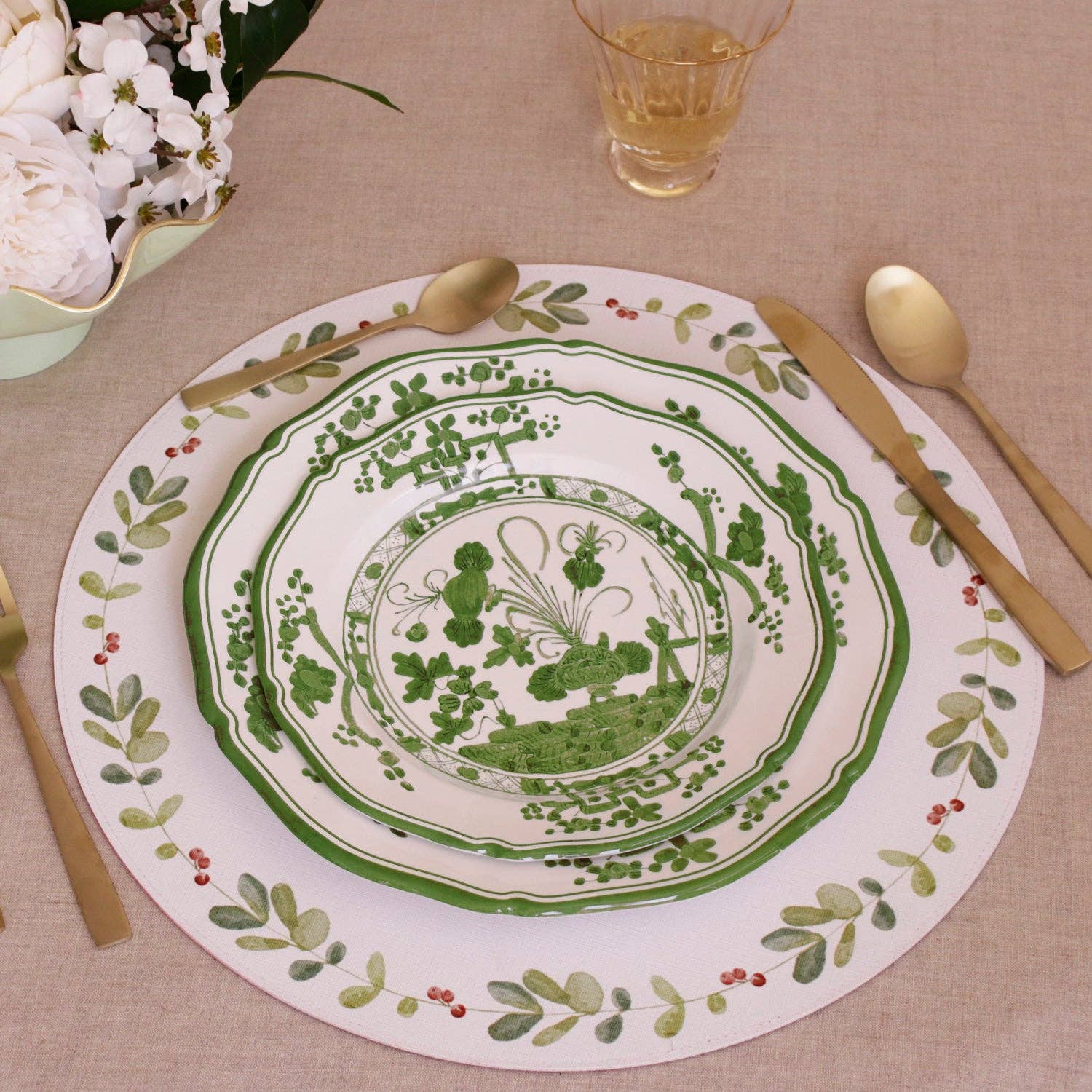 Faenza Green Dinner Plate
