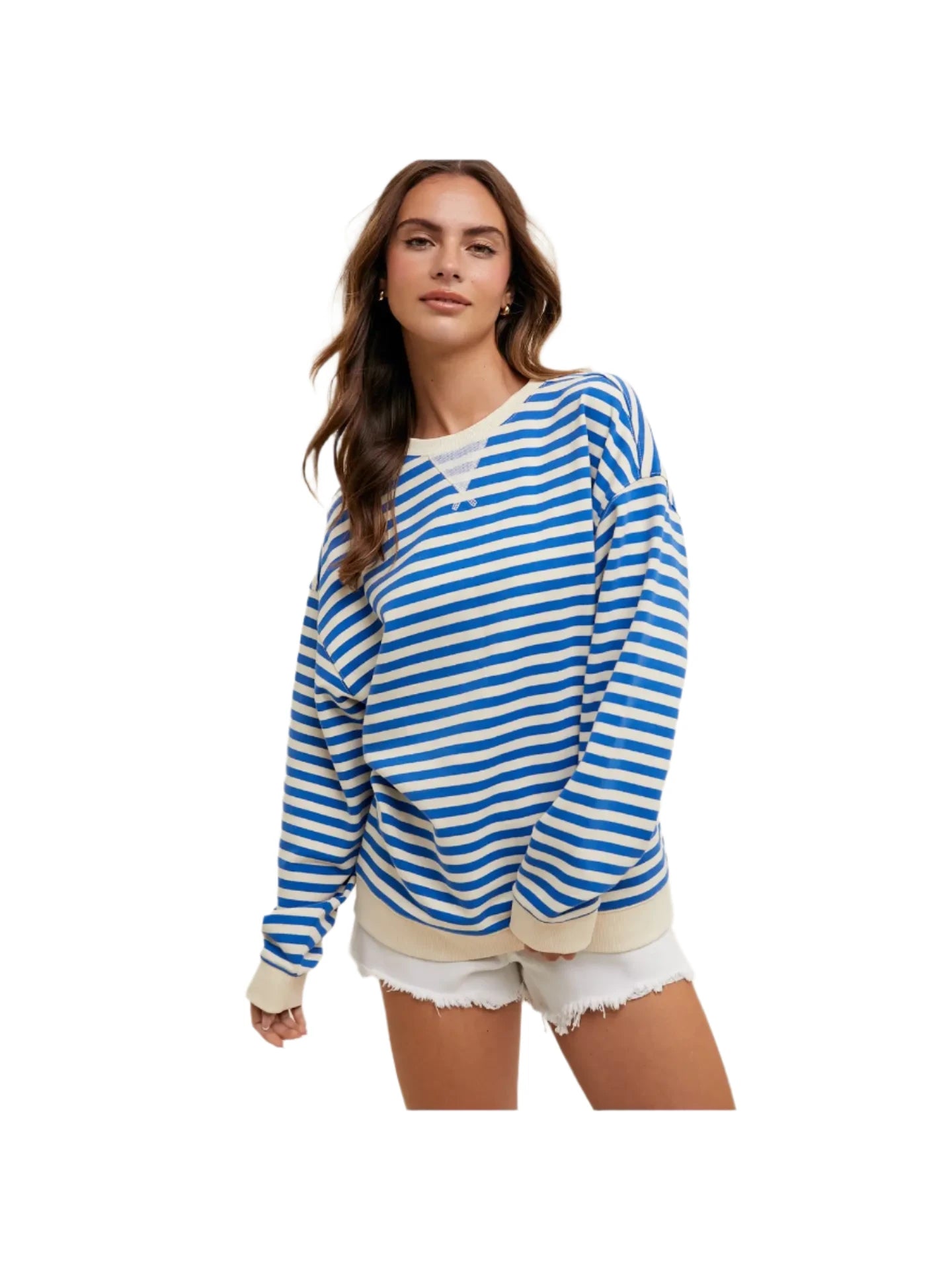 Striped Oversized Crewneck Pullover