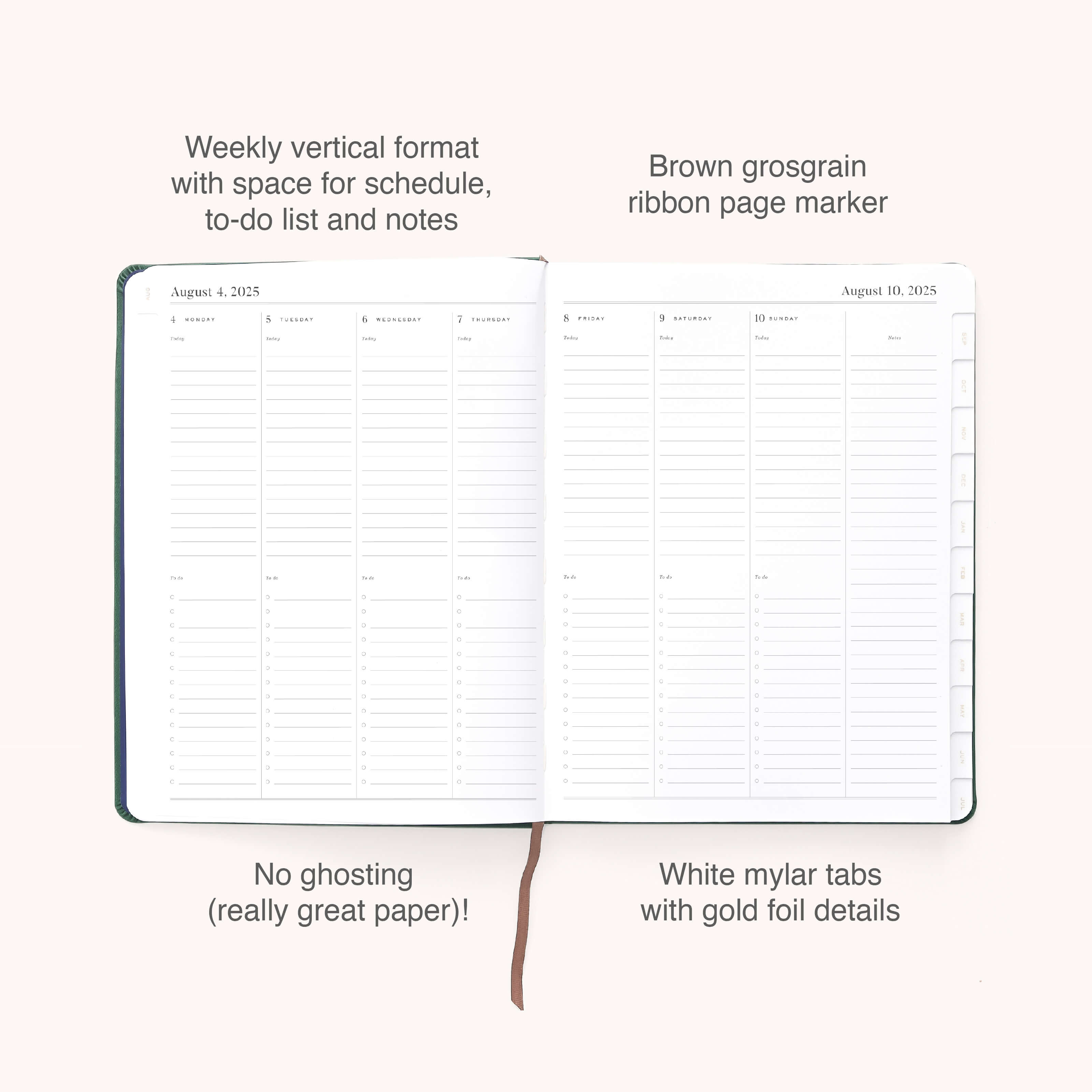 2025-2026 Bookbound Weekly Dapperdesk Planner - Evergreen