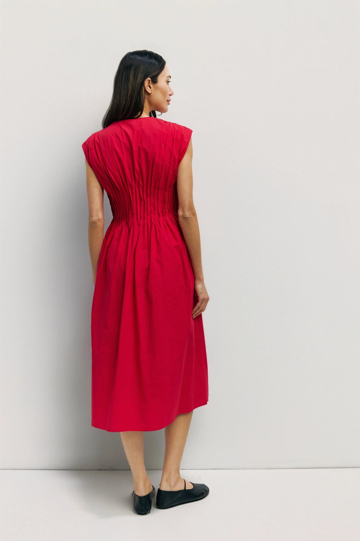 The Aleska Dress | Pleated Midi Dress