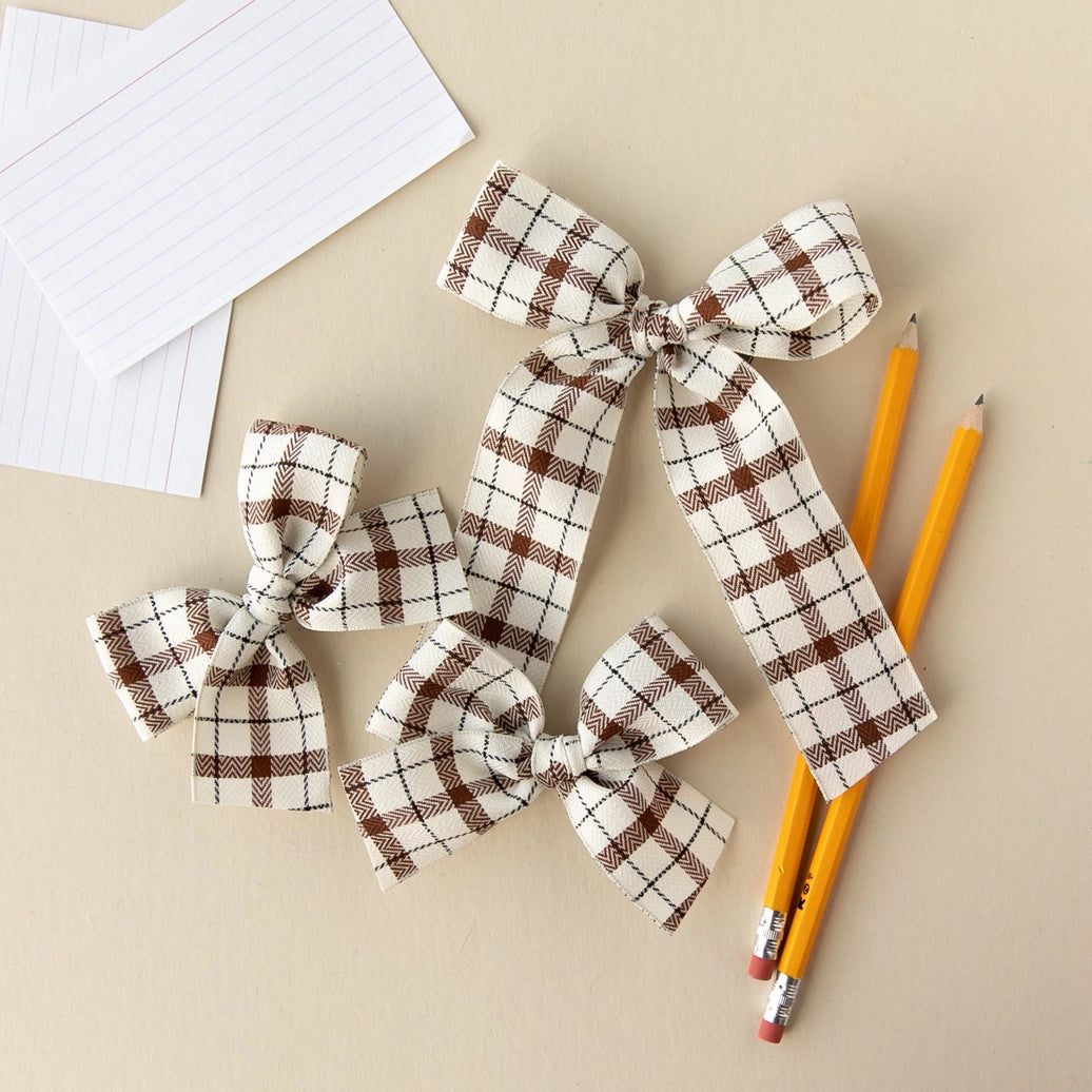 Schoolgirl Plaid | Pigtail Set - Ribbon Bow