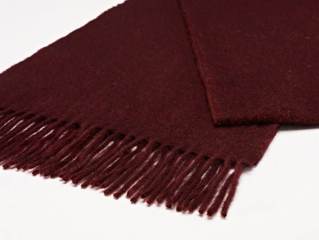 Luxury Claret Merino Lambswool Scarf
