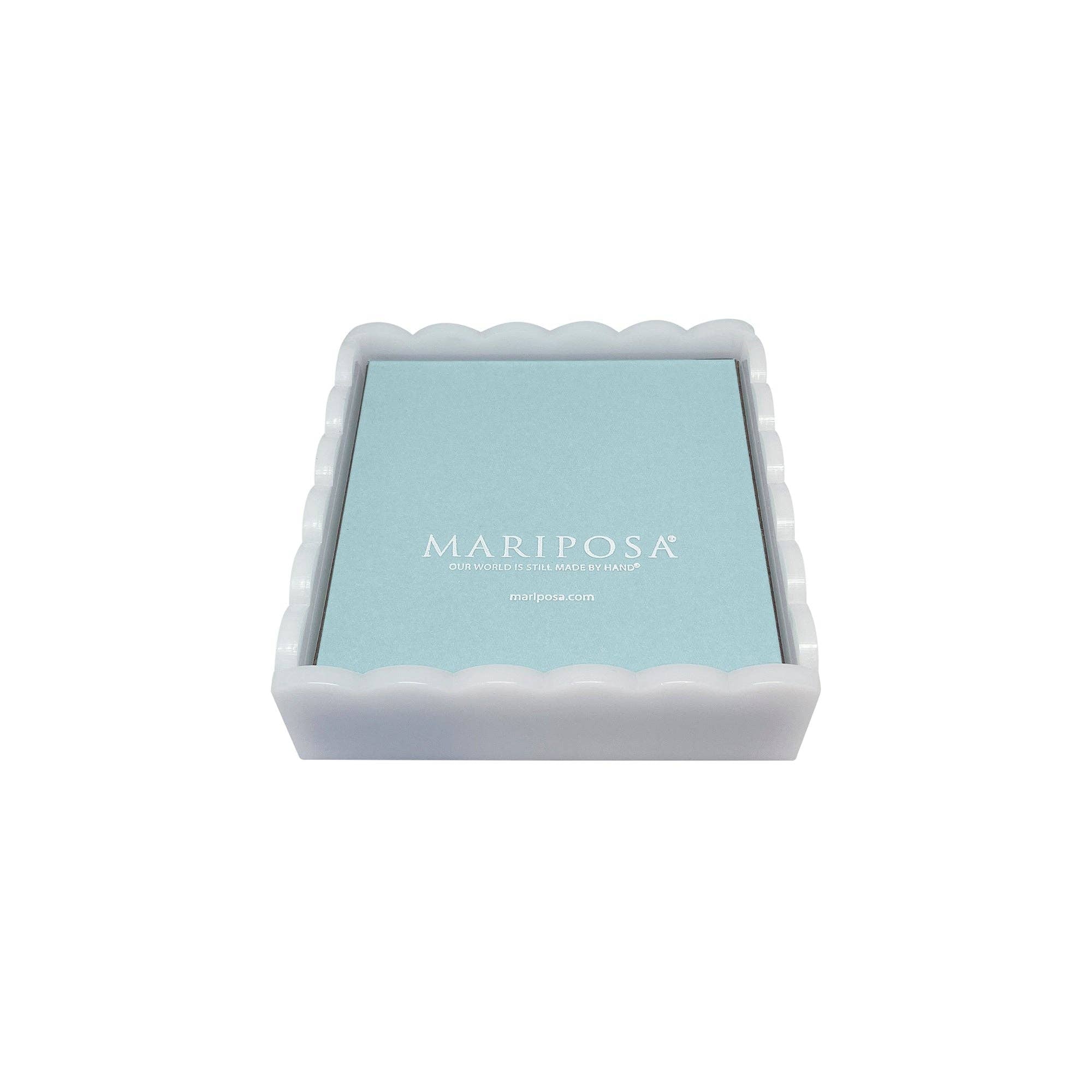 White Scalloped Napkin Box