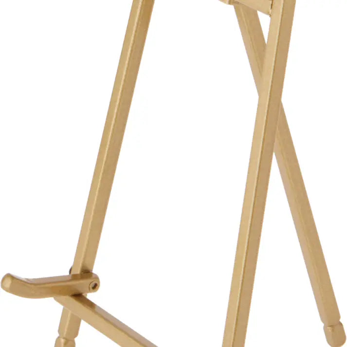 Satin Metal Easel, 7" H X 4.25" W X 4.5" D Gold