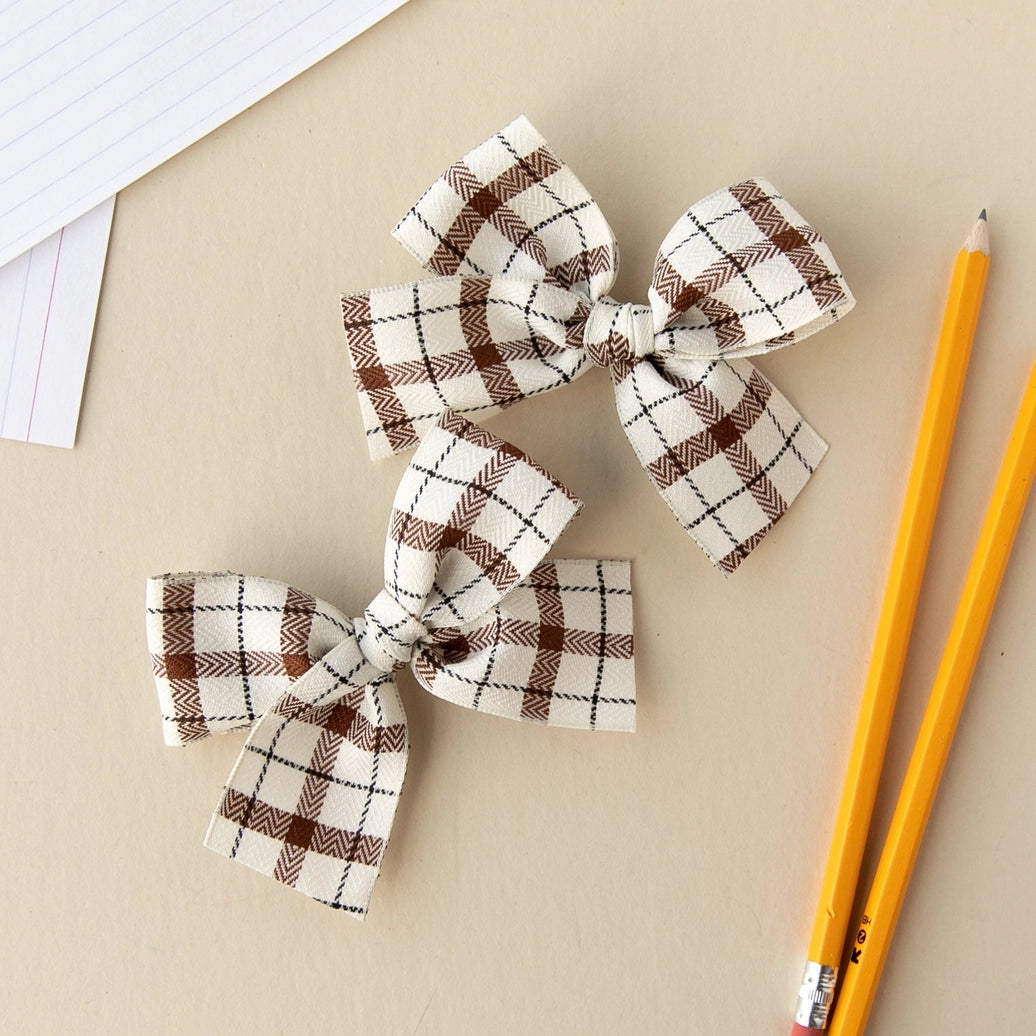 Schoolgirl Plaid | Pigtail Set - Ribbon Bow