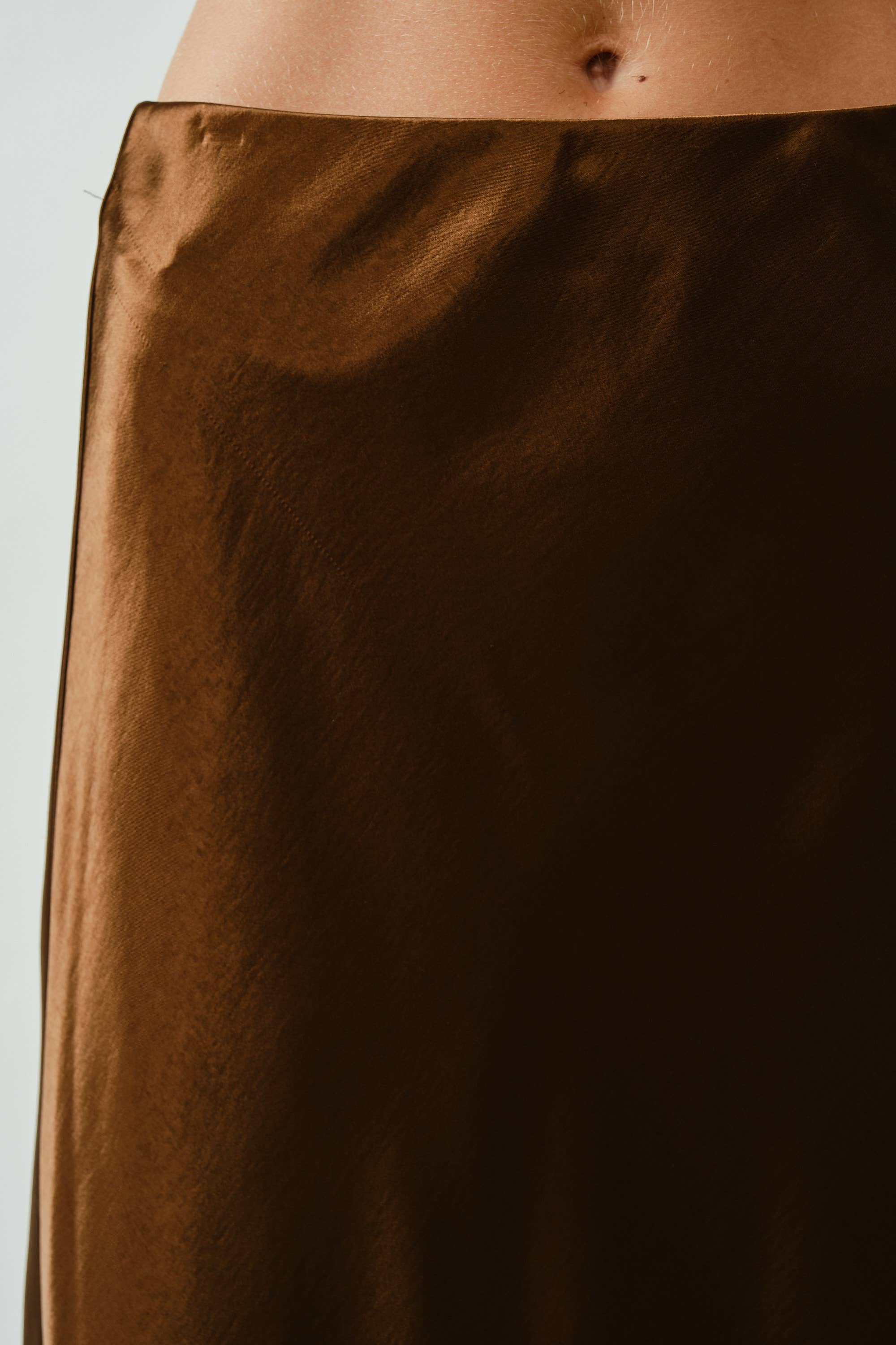 Holiday A-Line Satin Midi Skirt