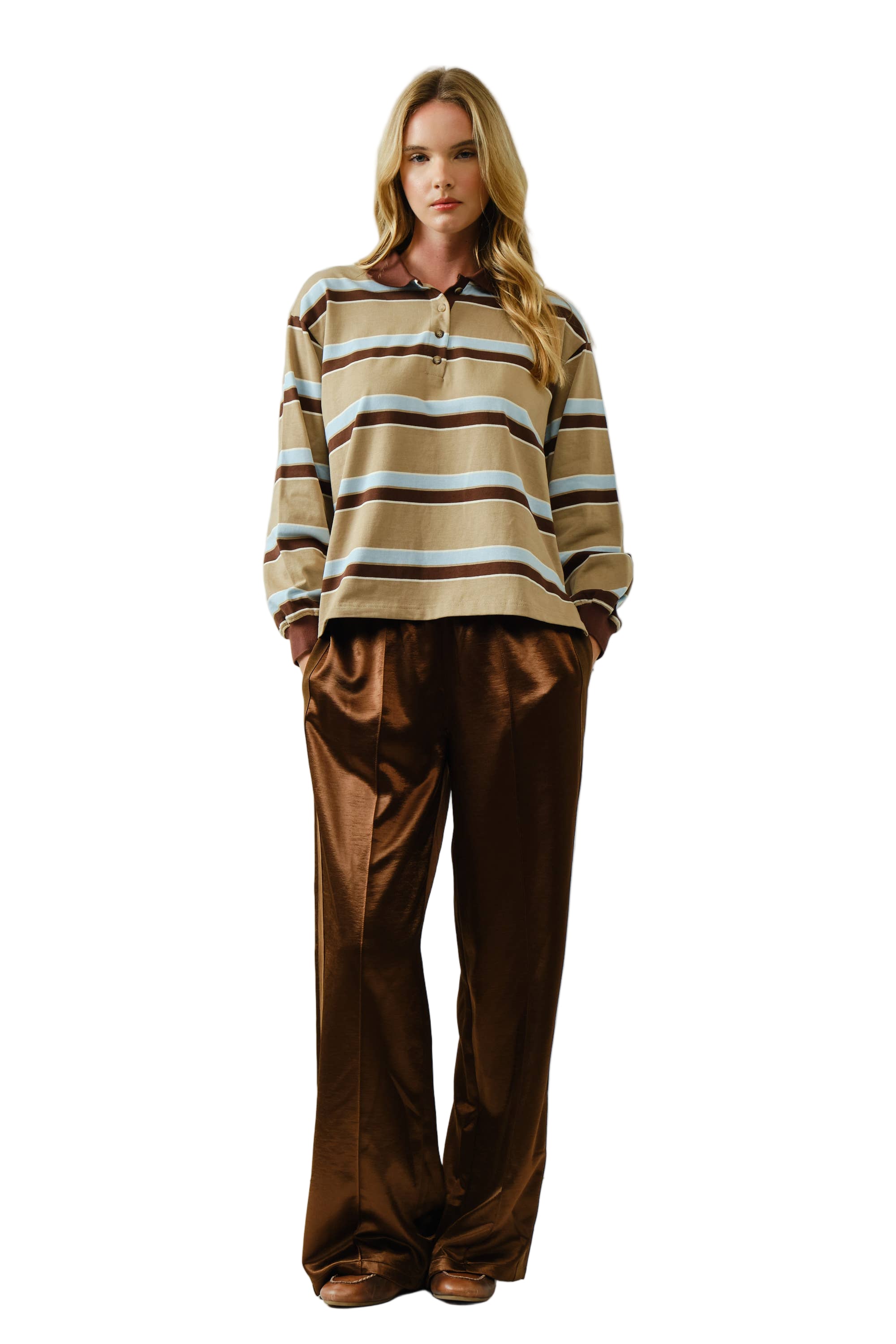 Textured Heavyweight Satin Comfy Pants