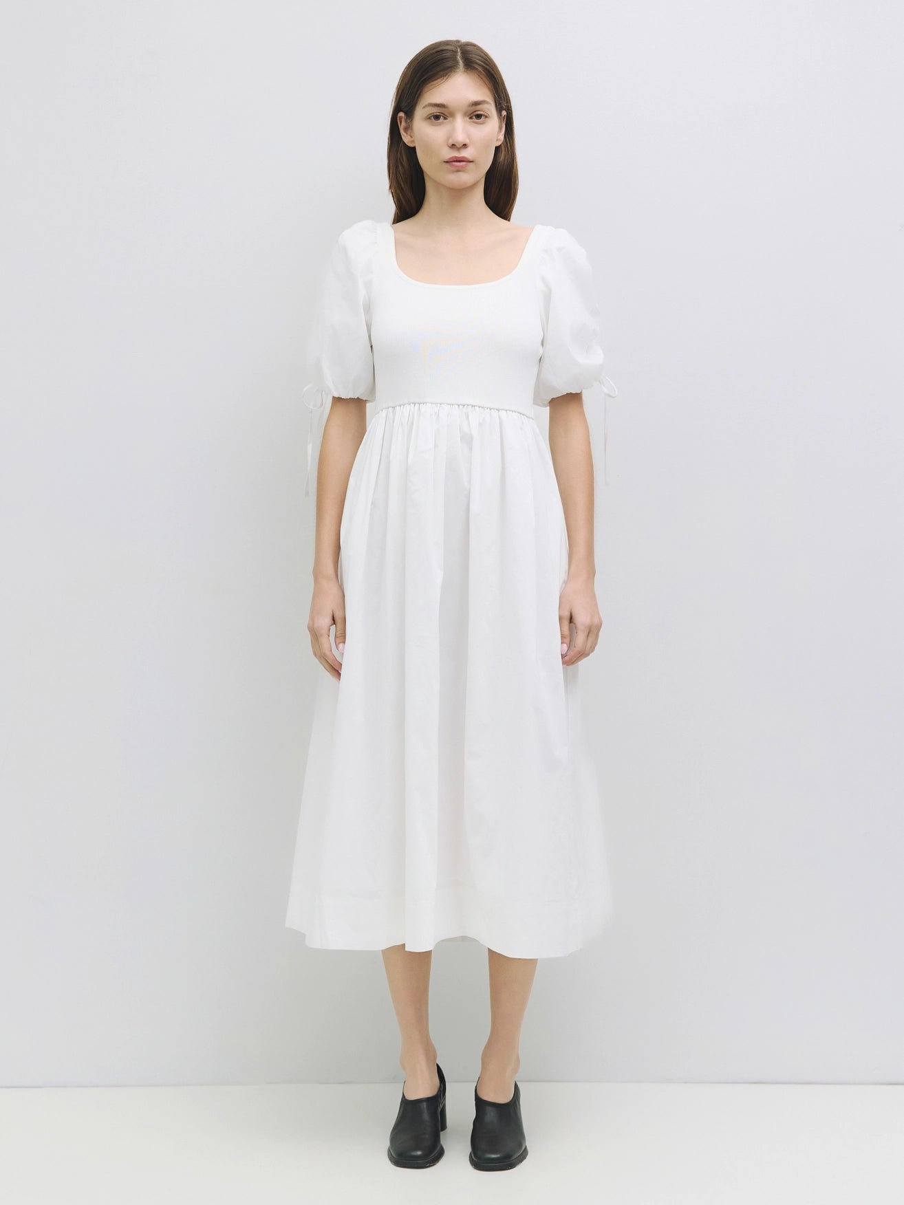 The Vega Dress | Puff Sleeve Midi Dress