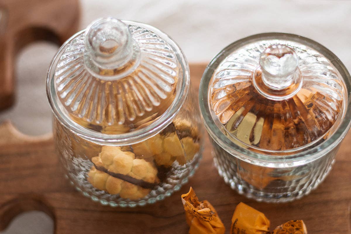 French Glass Bistro Biscuit Jar with Lid