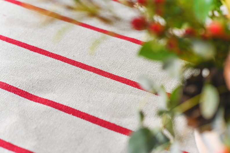 Red Striped Tablecloth 60" x 90"