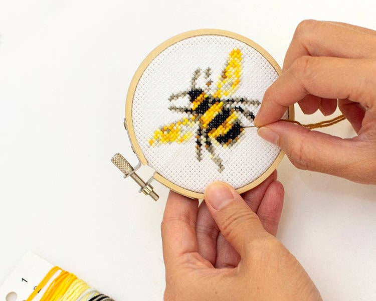 Bee Mini Cross Stitch Embroidery Kit