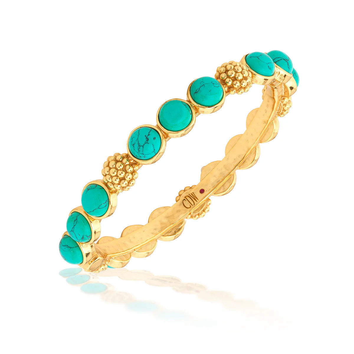 Berry Gem Turquoise Hinged Bangle