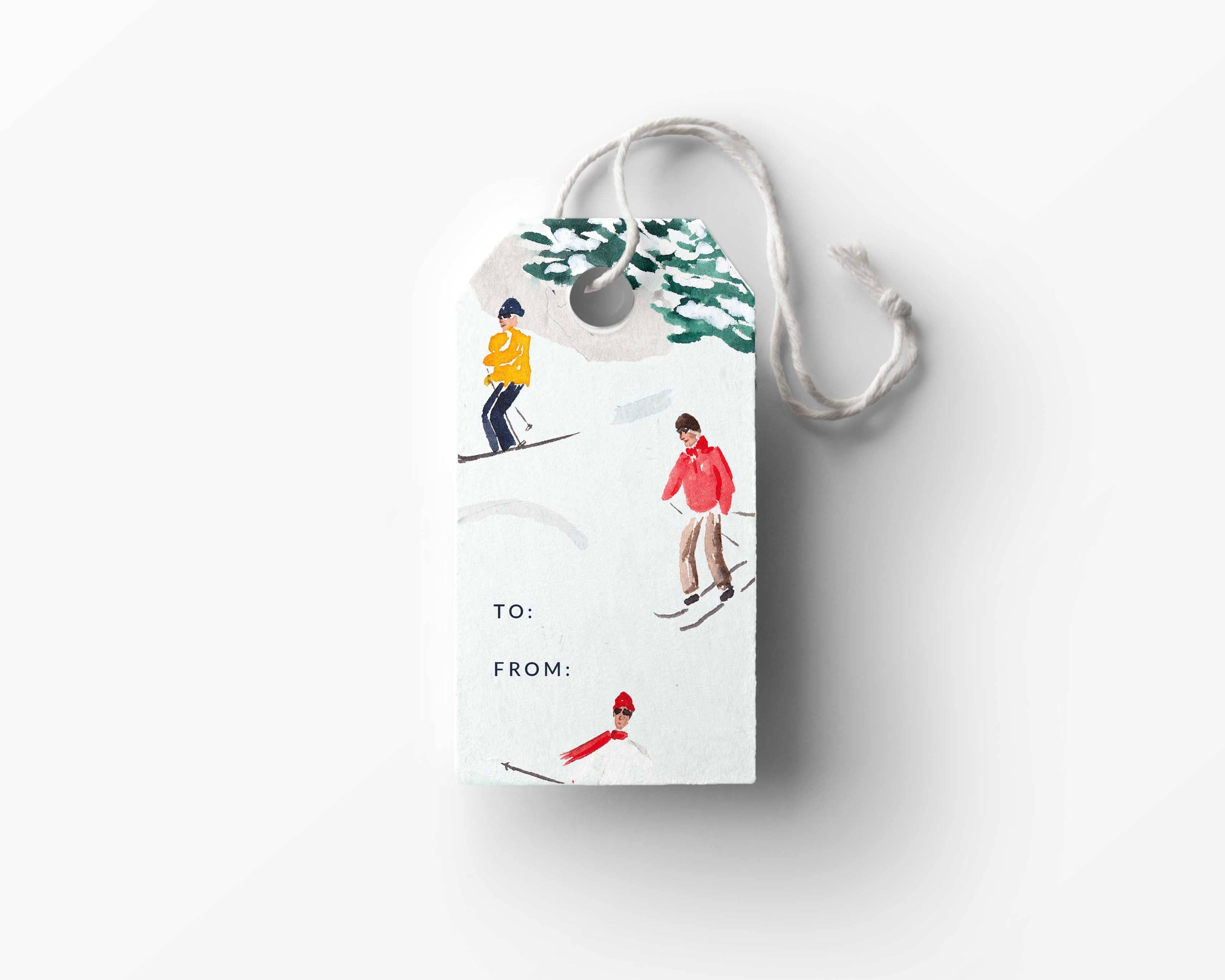 Skier Gift Tags