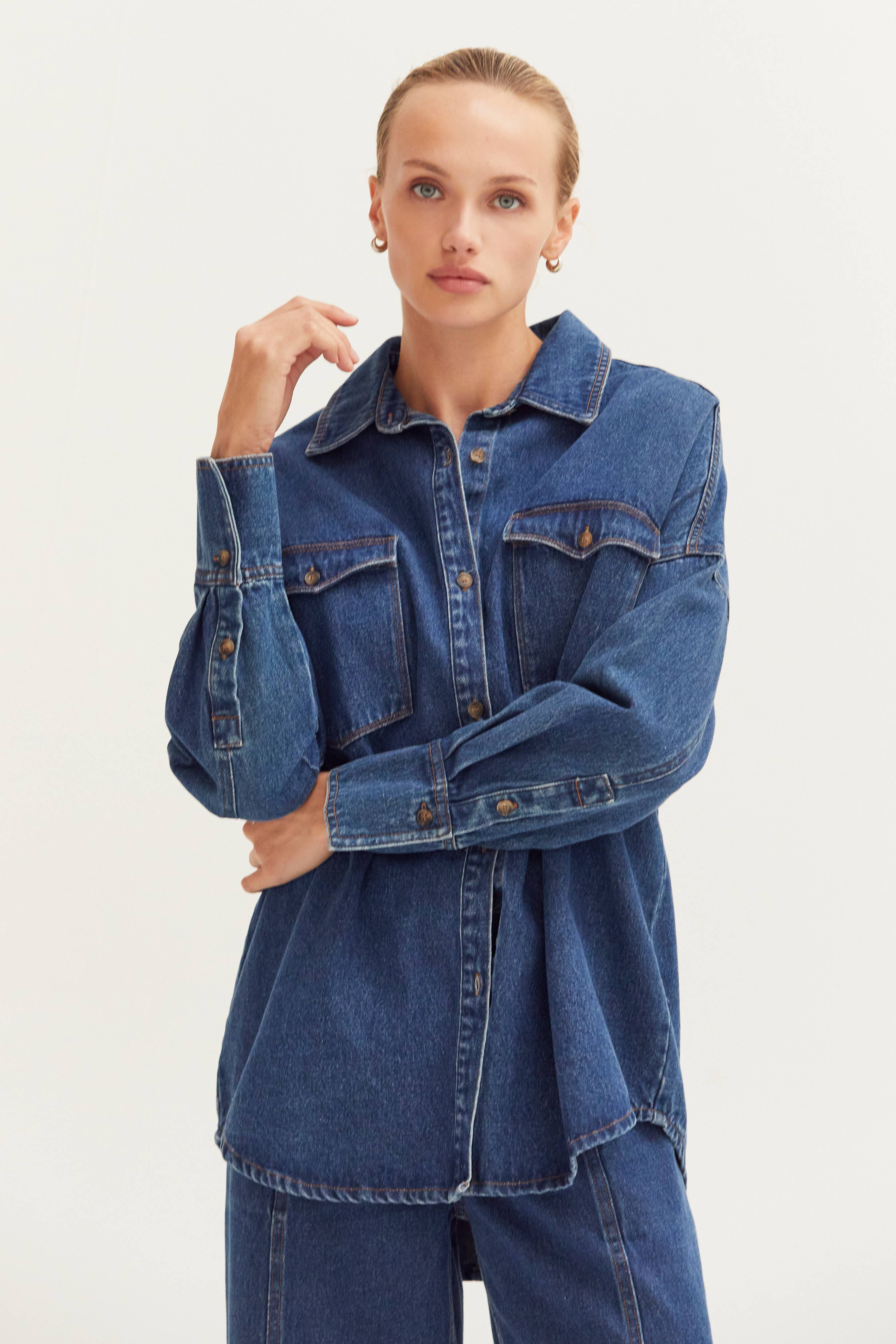 Gianna Denim Button-Up Shirt