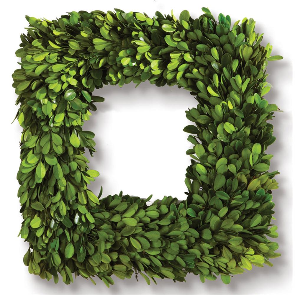 SQUARE PRESERVED BOXWOOD WREATH