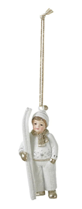 Child with Skis Ornament