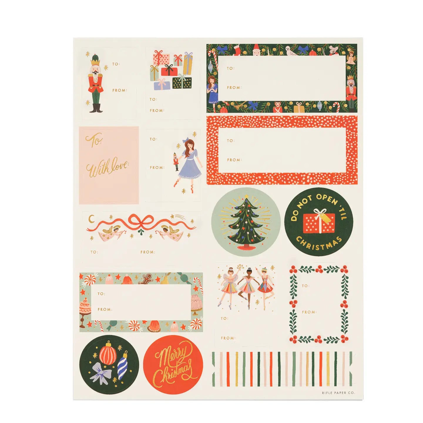 Pack of 3 Nutcracker Stickers & Labels