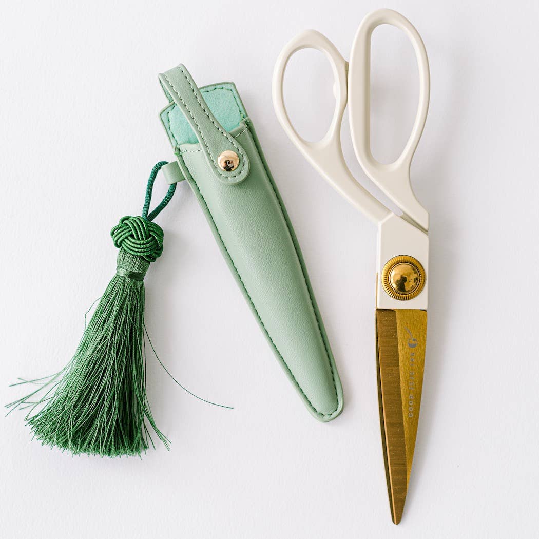 Sage Green Ivory and Gold Heirloom Scissors