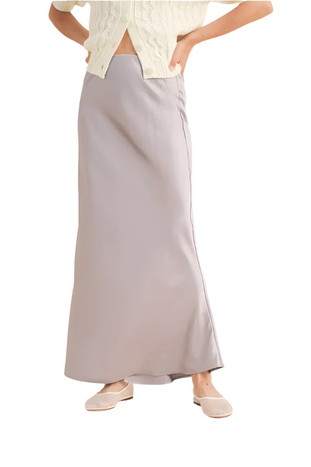 Satin Midi Skirt