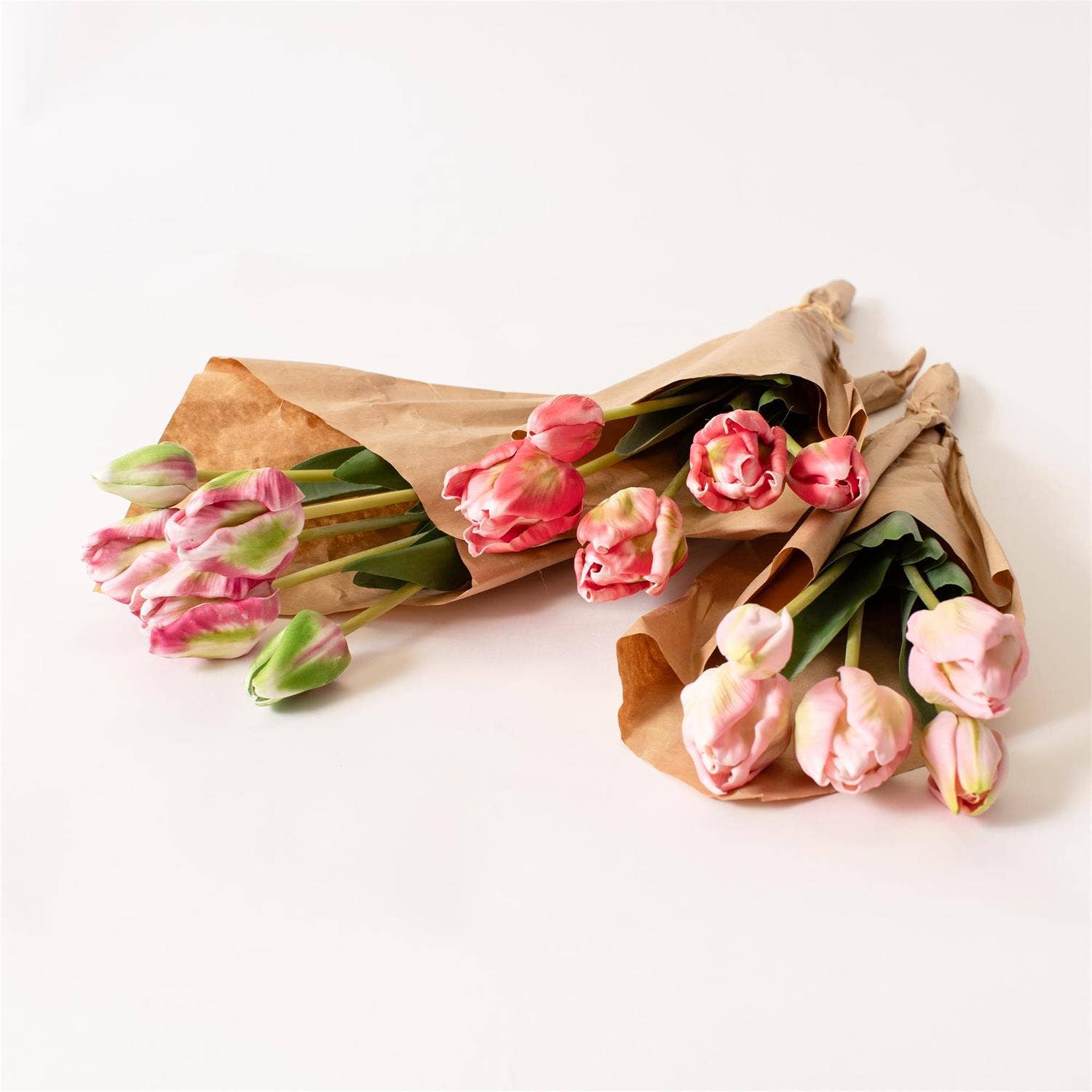 Real Touch Pink Tulip Bunch Wrapped