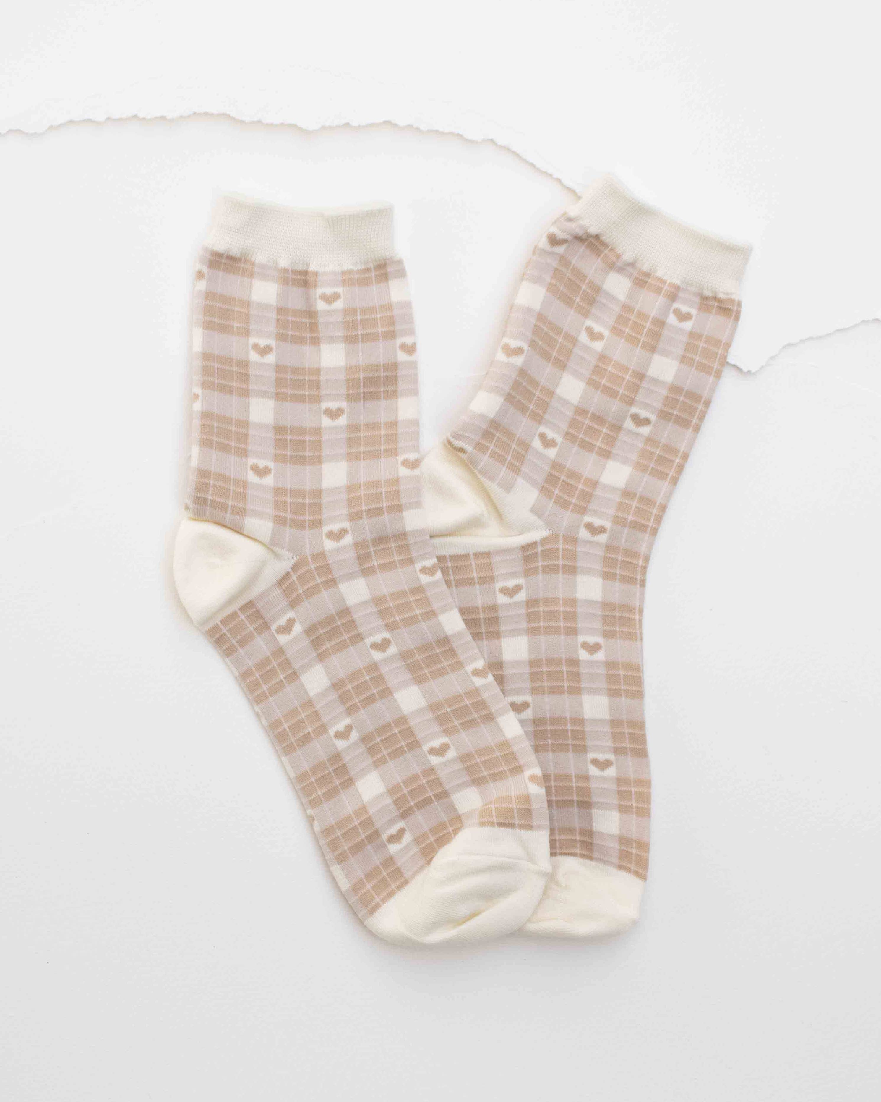 Plaid Heart Socks