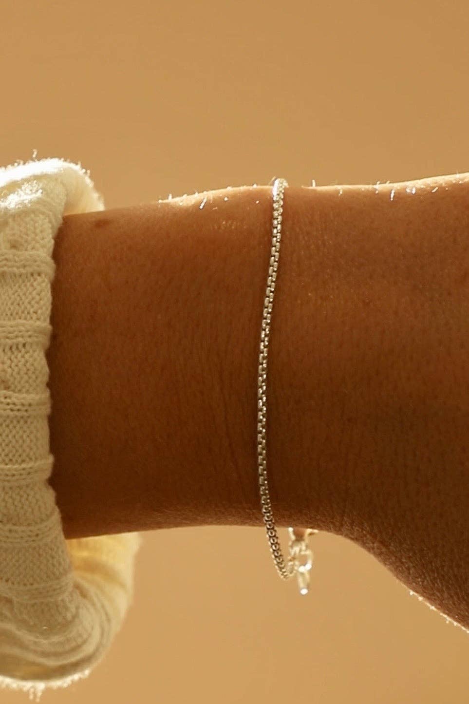 Petite Sterling Box Chain Bracelet