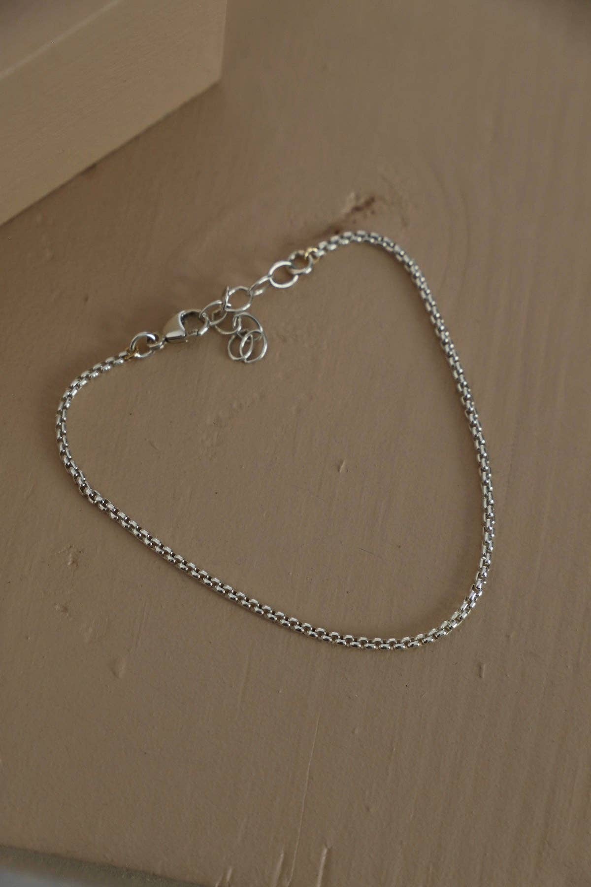 Petite Sterling Box Chain Bracelet