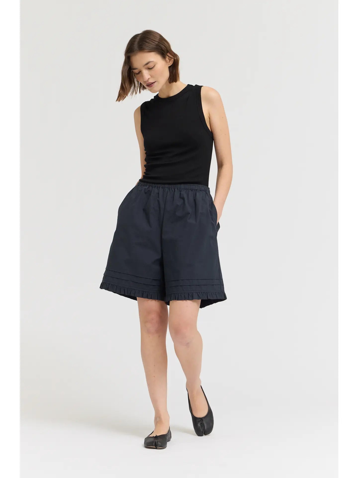 Ruffle Pleat Shorts