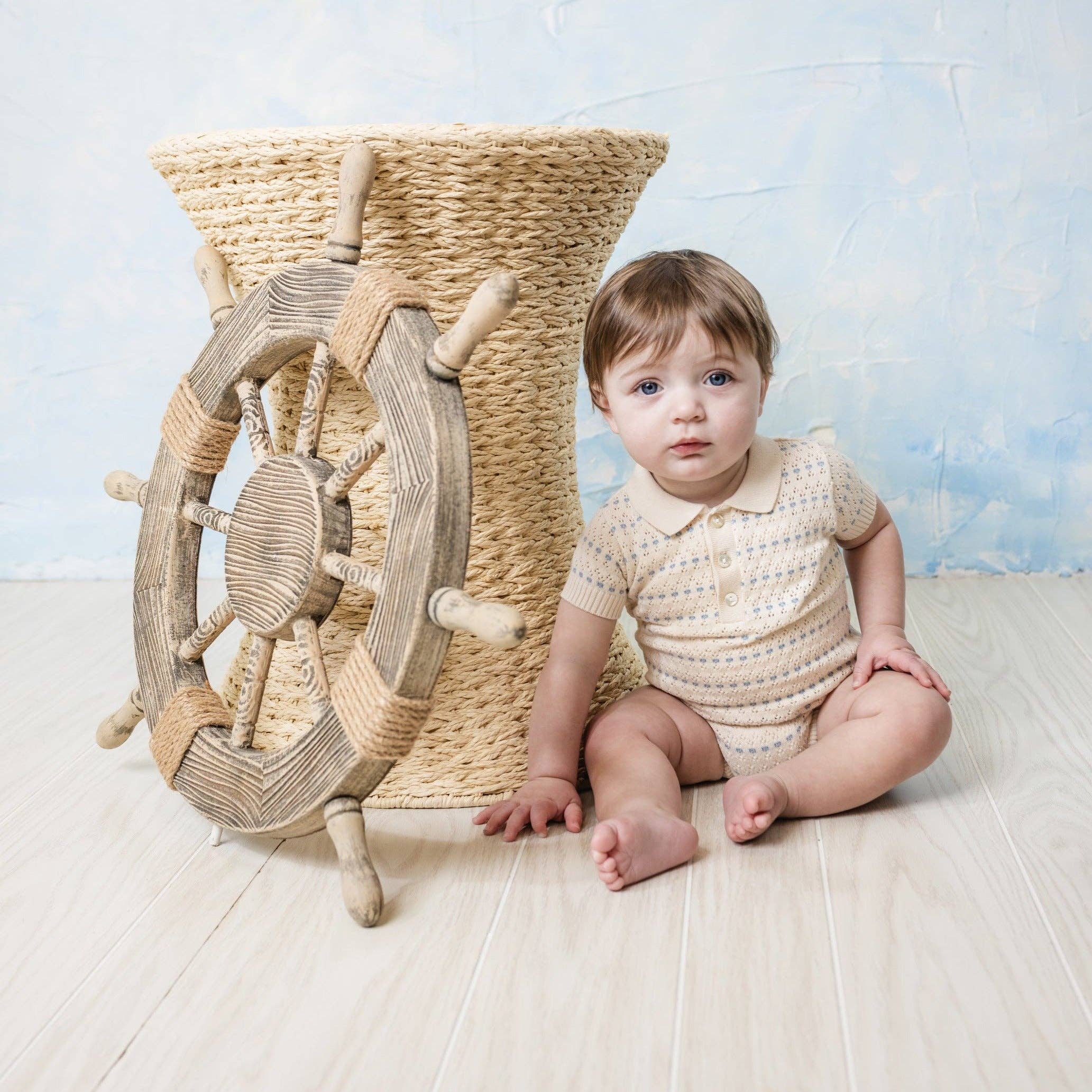 Ecru Jacquard Romper