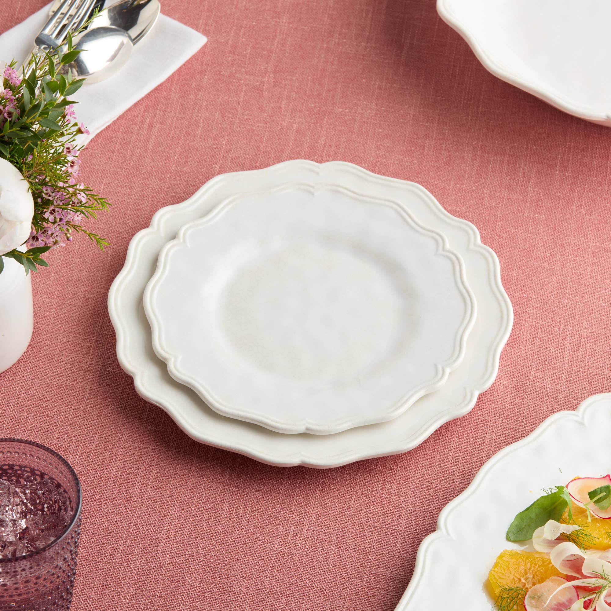 Isabella Cream Melamine Salad Plate