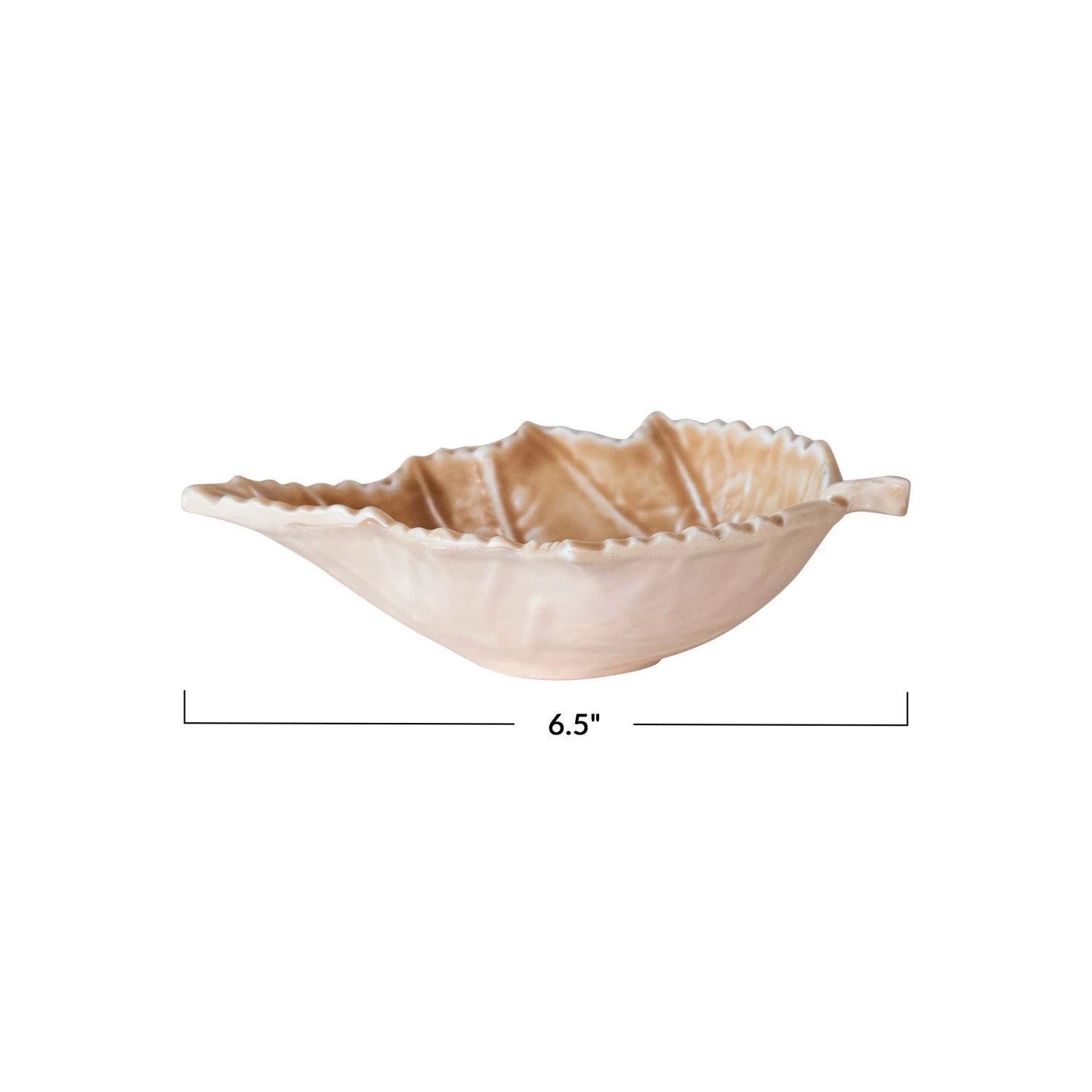 Enameled Aluminum Leaf Shaped Dish, Brown