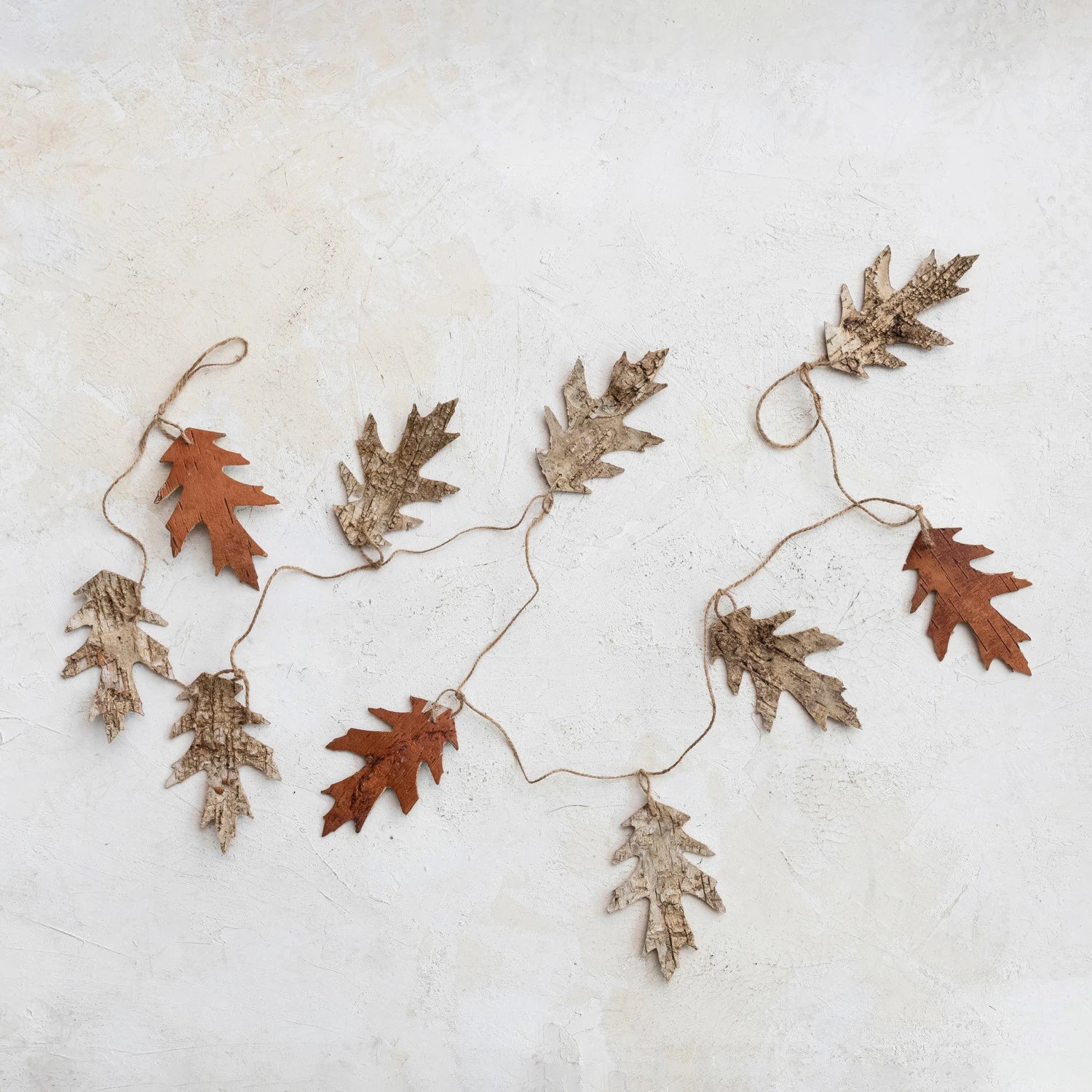 Birch Bark Oak Leaf Shaped Garland