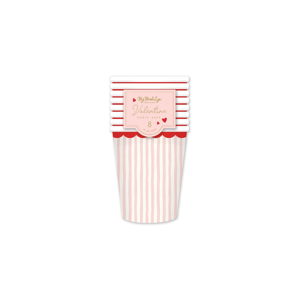 Pink Stripe Paper Cup