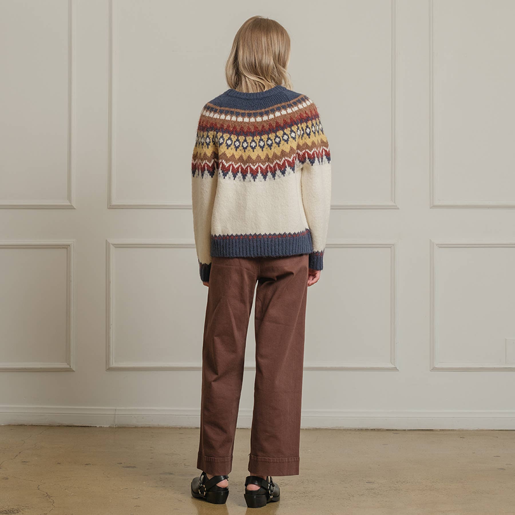 Fair Isle Pattern Knit Sweater