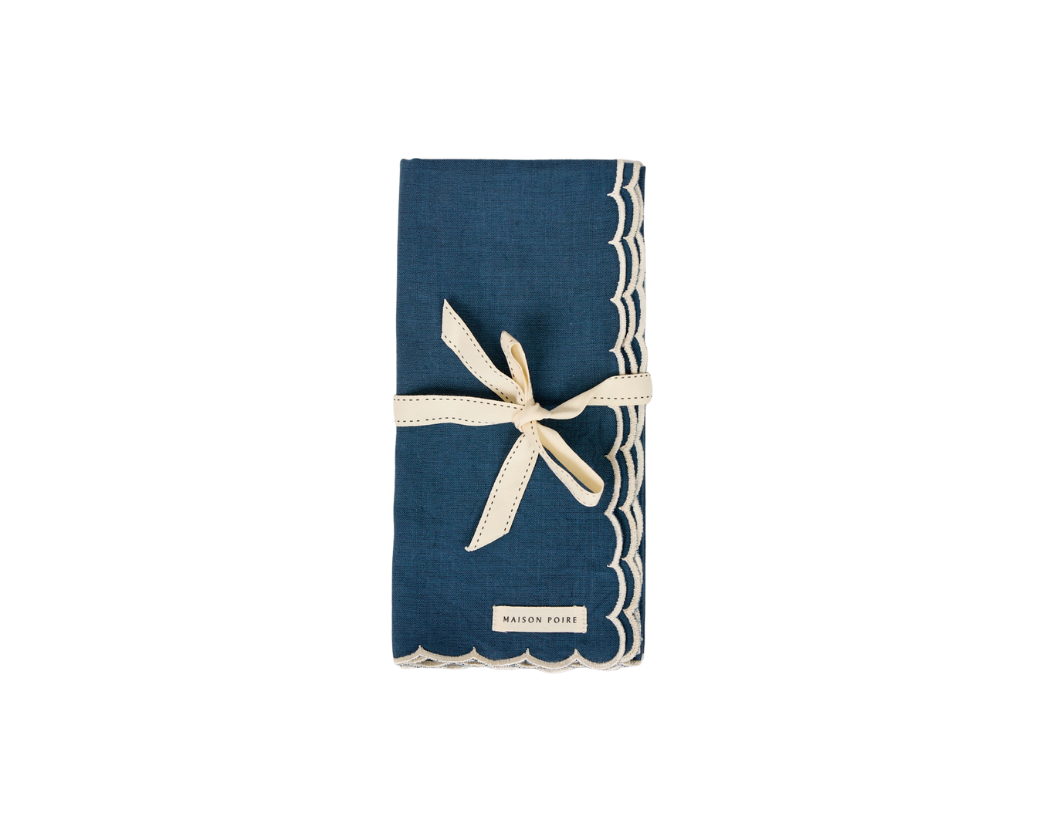 Blue Scalloped Edge Napkin