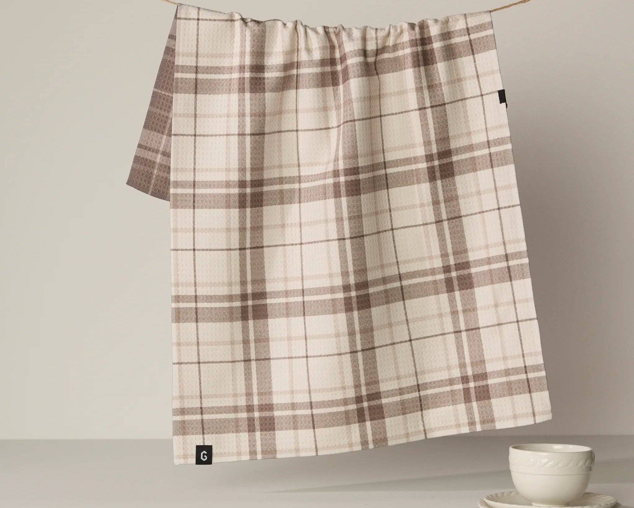 Oat Plaid Luxe Towel