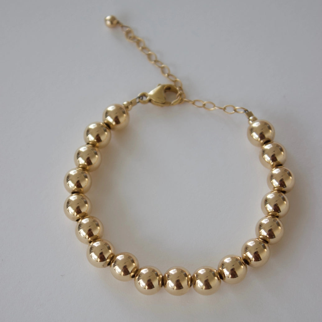 Chunky Gold Filled Round Bead Bracelet