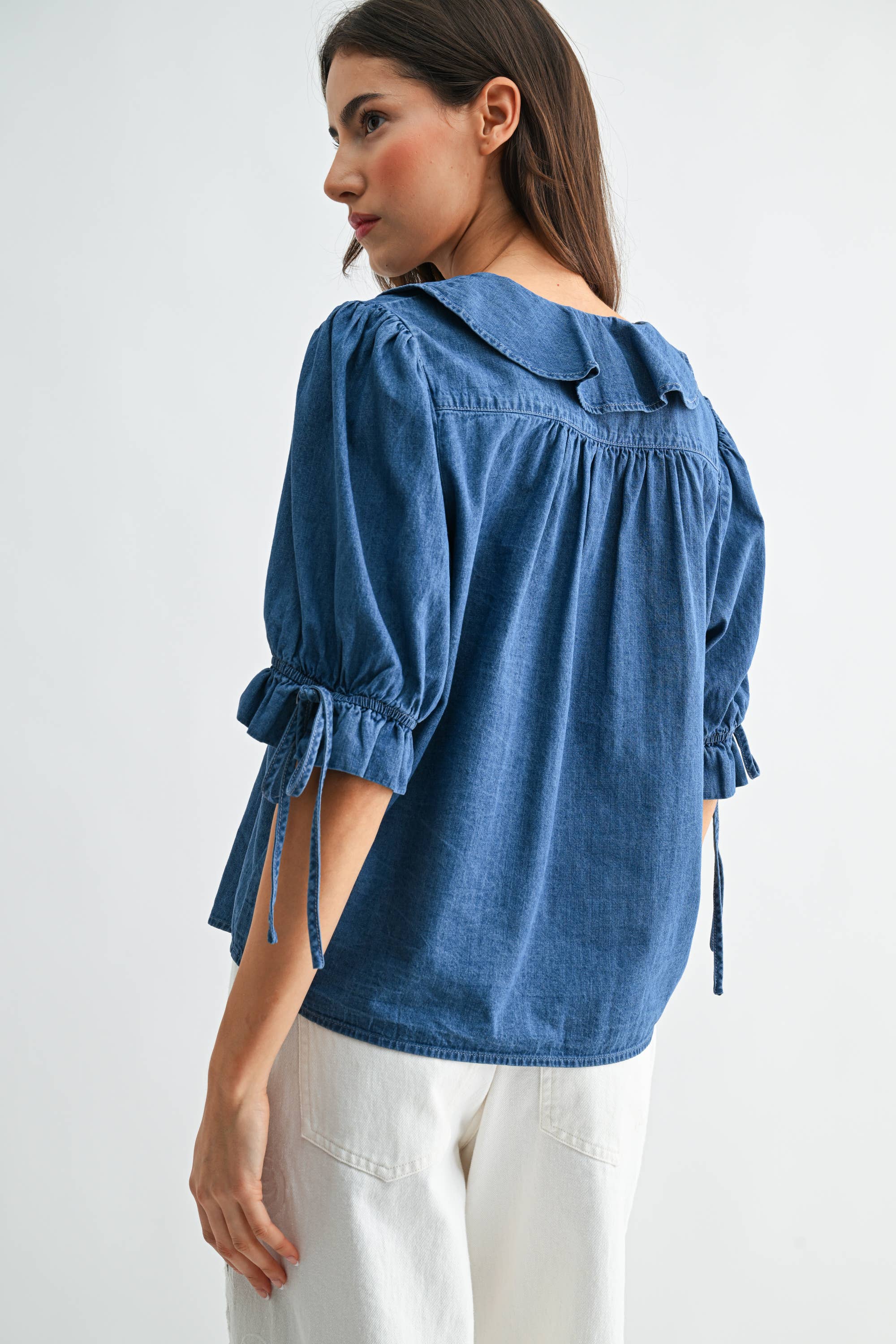 Lillian Pleated Ruffle Blouse