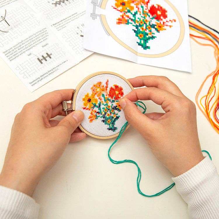 Flowers MiniCross Stitch Embroidery